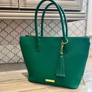 Gorgeous! JOY & IMAN Kelly Green /River Blue  Pop Tote